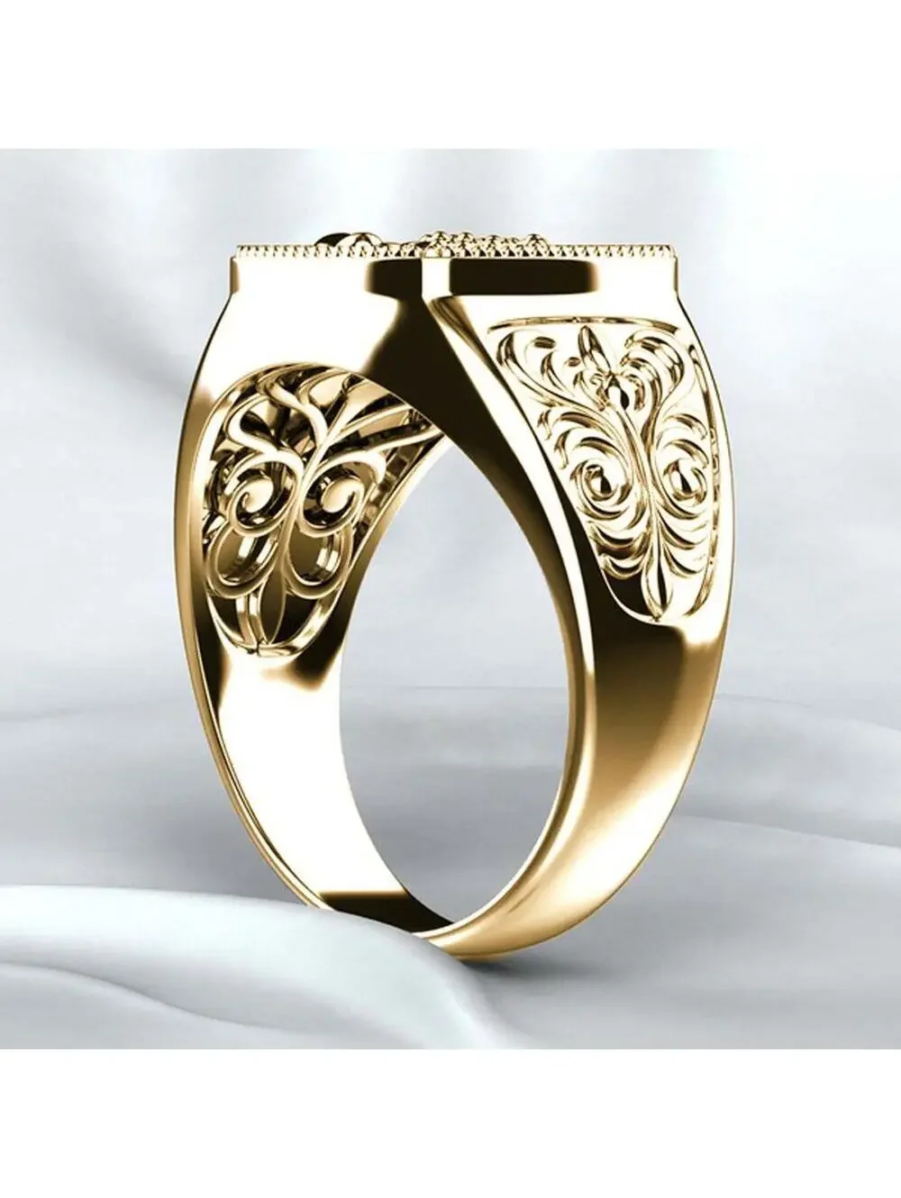 Black enamel scorpion RING - Gold - size 9
